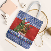 Russia Christmas Tote Bag Brown Bear Playing Balalaika - Wonder Print Shop