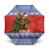 Russia Christmas Umbrella Brown Bear Playing Balalaika - Wonder Print Shop