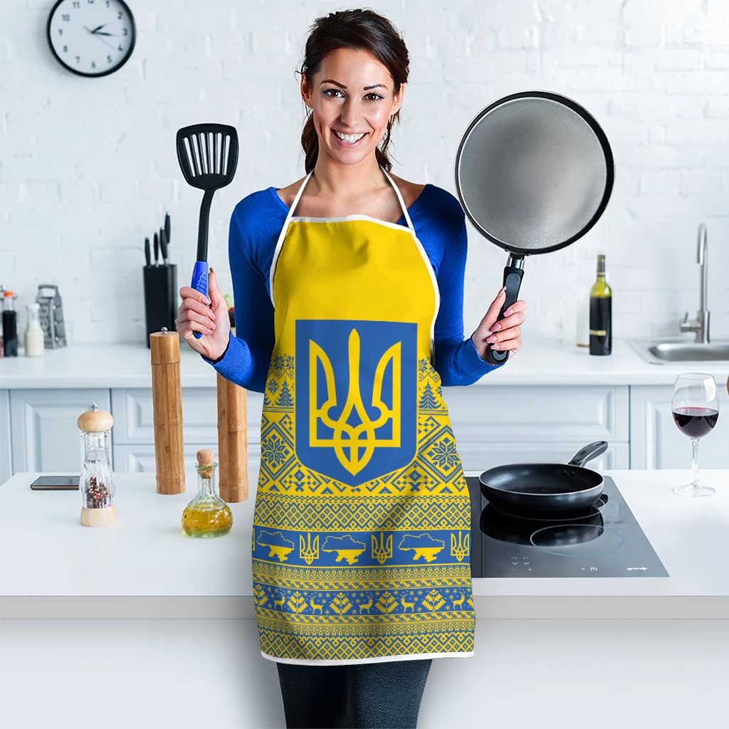 Ukraine Trident Christmas Apron Vyshyvanka Patterns - Wonder Print Shop