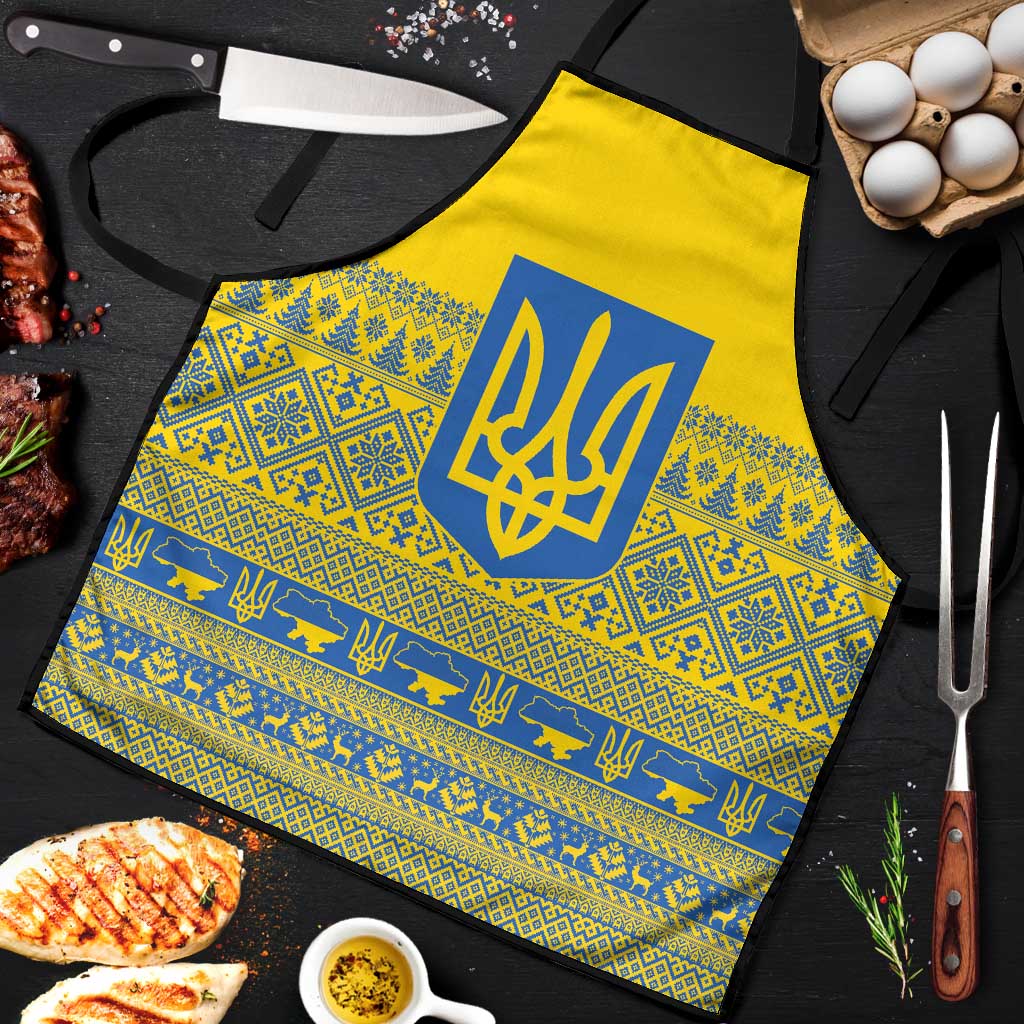 Ukraine Trident Christmas Apron Vyshyvanka Patterns - Wonder Print Shop