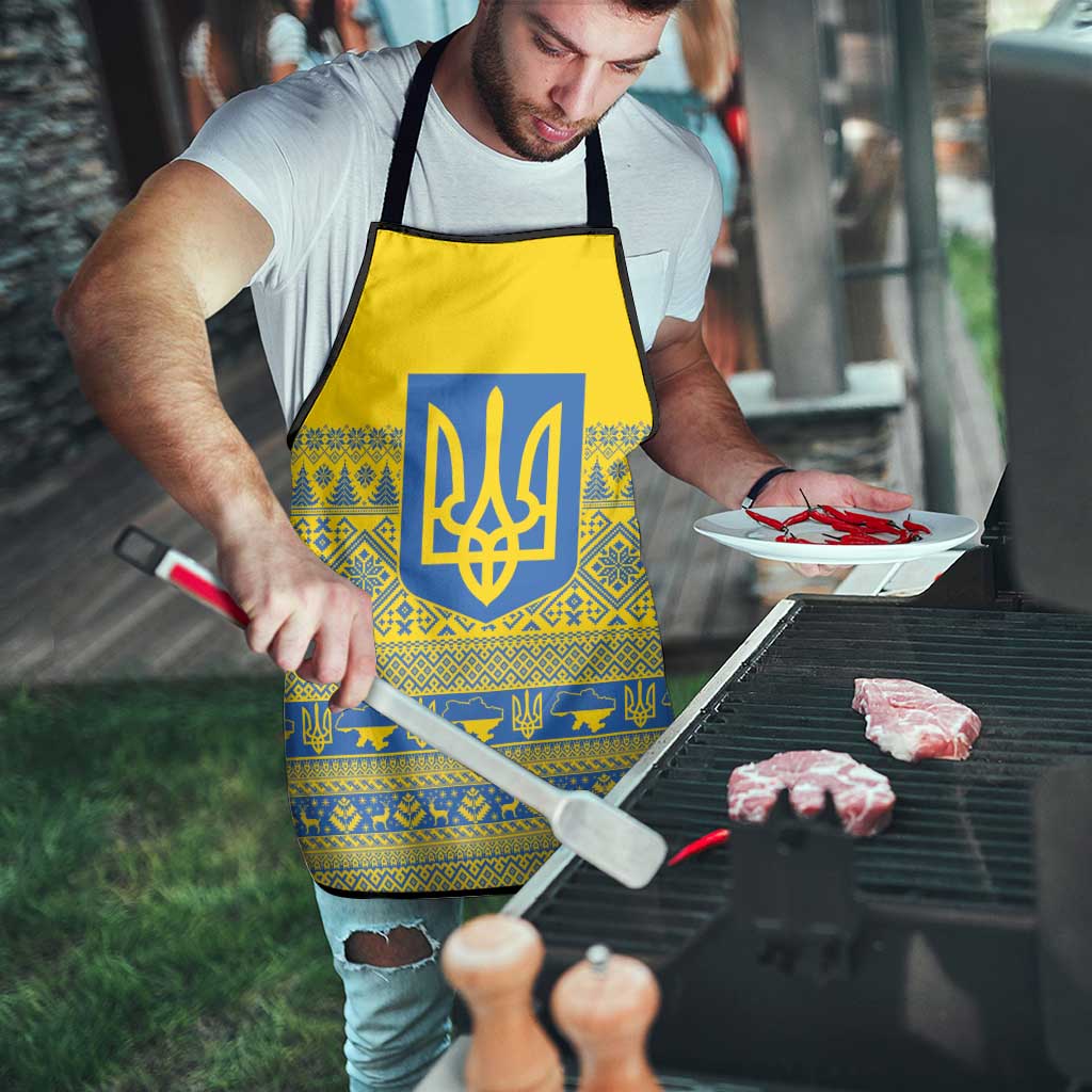 Ukraine Trident Christmas Apron Vyshyvanka Patterns - Wonder Print Shop