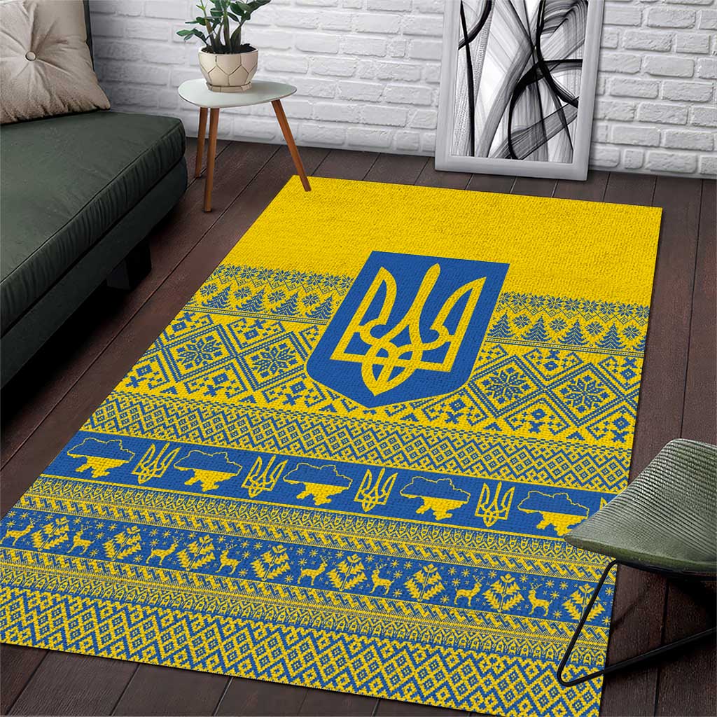 Ukraine Trident Christmas Area Rug Vyshyvanka Patterns - Wonder Print Shop