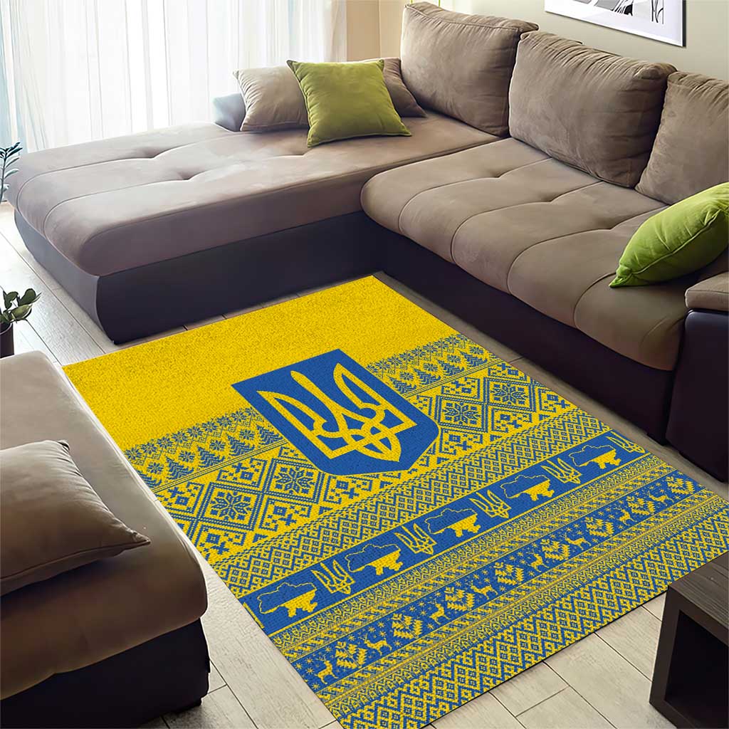 Ukraine Trident Christmas Area Rug Vyshyvanka Patterns - Wonder Print Shop