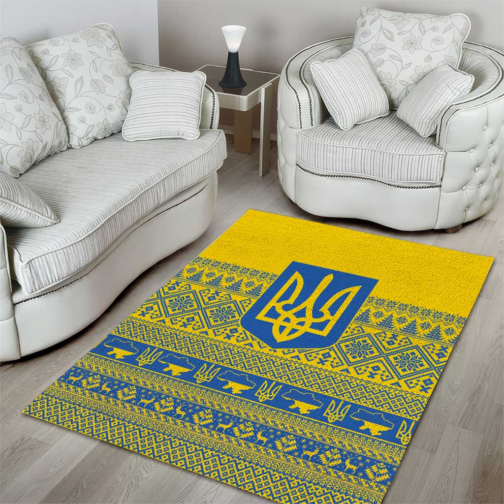 Ukraine Trident Christmas Area Rug Vyshyvanka Patterns - Wonder Print Shop
