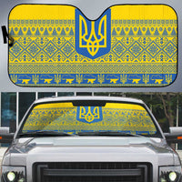 Ukraine Trident Christmas Auto Sun Shade Vyshyvanka Patterns - Wonder Print Shop