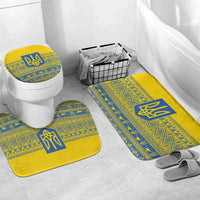 Ukraine Trident Christmas Bathroom Set Vyshyvanka Patterns - Wonder Print Shop