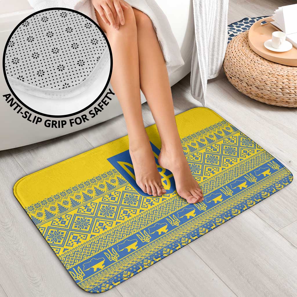 Ukraine Trident Christmas Bathroom Set Vyshyvanka Patterns - Wonder Print Shop