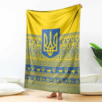 Ukraine Trident Christmas Blanket Vyshyvanka Patterns - Wonder Print Shop