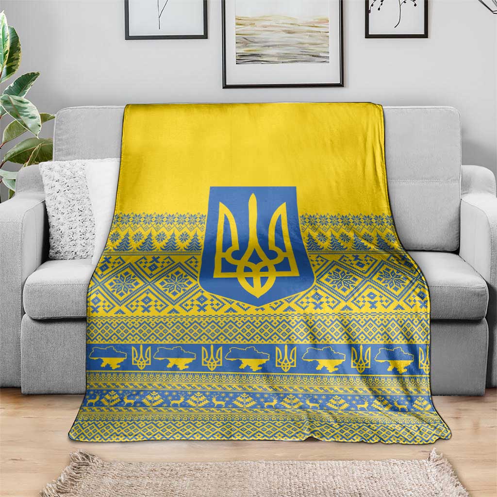 Ukraine Trident Christmas Blanket Vyshyvanka Patterns - Wonder Print Shop