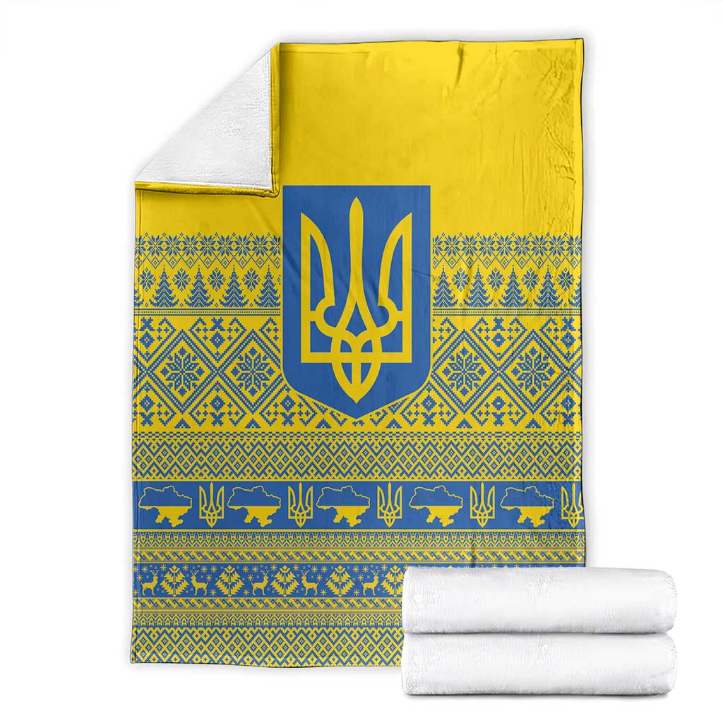 Ukraine Trident Christmas Blanket Vyshyvanka Patterns - Wonder Print Shop
