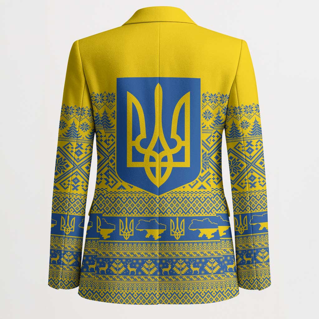 Ukraine Trident Christmas Blazer Vyshyvanka Patterns - Wonder Print Shop