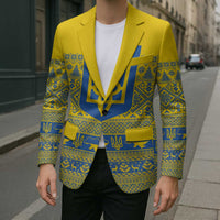 Ukraine Trident Christmas Blazer Vyshyvanka Patterns - Wonder Print Shop