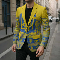 Ukraine Trident Christmas Blazer Vyshyvanka Patterns - Wonder Print Shop