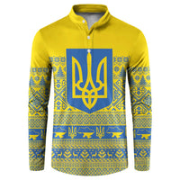 Ukraine Trident Christmas Button Sweatshirt Vyshyvanka Patterns - Wonder Print Shop