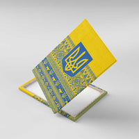 Ukraine Trident Christmas Canvas Wall Art Vyshyvanka Patterns - Wonder Print Shop