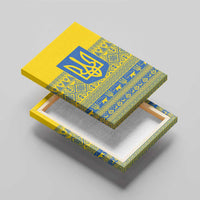 Ukraine Trident Christmas Canvas Wall Art Vyshyvanka Patterns - Wonder Print Shop