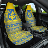 Ukraine Trident Christmas Car Seat Cover Vyshyvanka Patterns - Wonder Print Shop