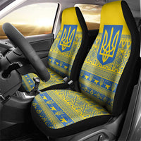 Ukraine Trident Christmas Car Seat Cover Vyshyvanka Patterns - Wonder Print Shop