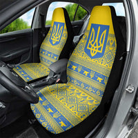 Ukraine Trident Christmas Car Seat Cover Vyshyvanka Patterns - Wonder Print Shop