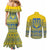 Ukraine Trident Christmas Couples Matching Mermaid Dress and Long Sleeve Button Shirt Vyshyvanka Patterns - Wonder Print Shop