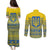 Ukraine Trident Christmas Couples Matching Puletasi and Long Sleeve Button Shirt Vyshyvanka Patterns - Wonder Print Shop