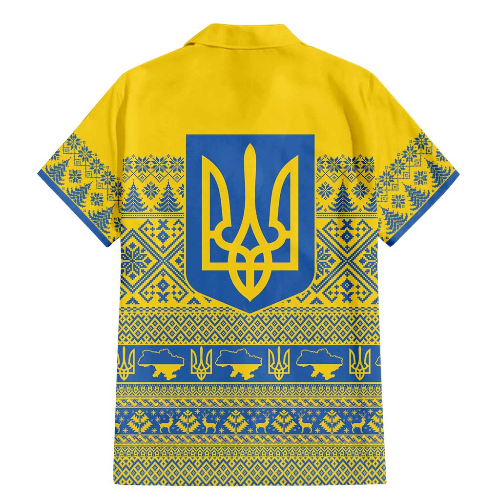 Ukraine Trident Christmas Family Matching Mermaid Dress and Hawaiian Shirt Vyshyvanka Patterns - Wonder Print Shop