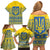 Ukraine Trident Christmas Family Matching Off Shoulder Short Dress and Hawaiian Shirt Vyshyvanka Patterns - Wonder Print Shop