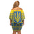 Ukraine Trident Christmas Family Matching Off Shoulder Short Dress and Hawaiian Shirt Vyshyvanka Patterns - Wonder Print Shop