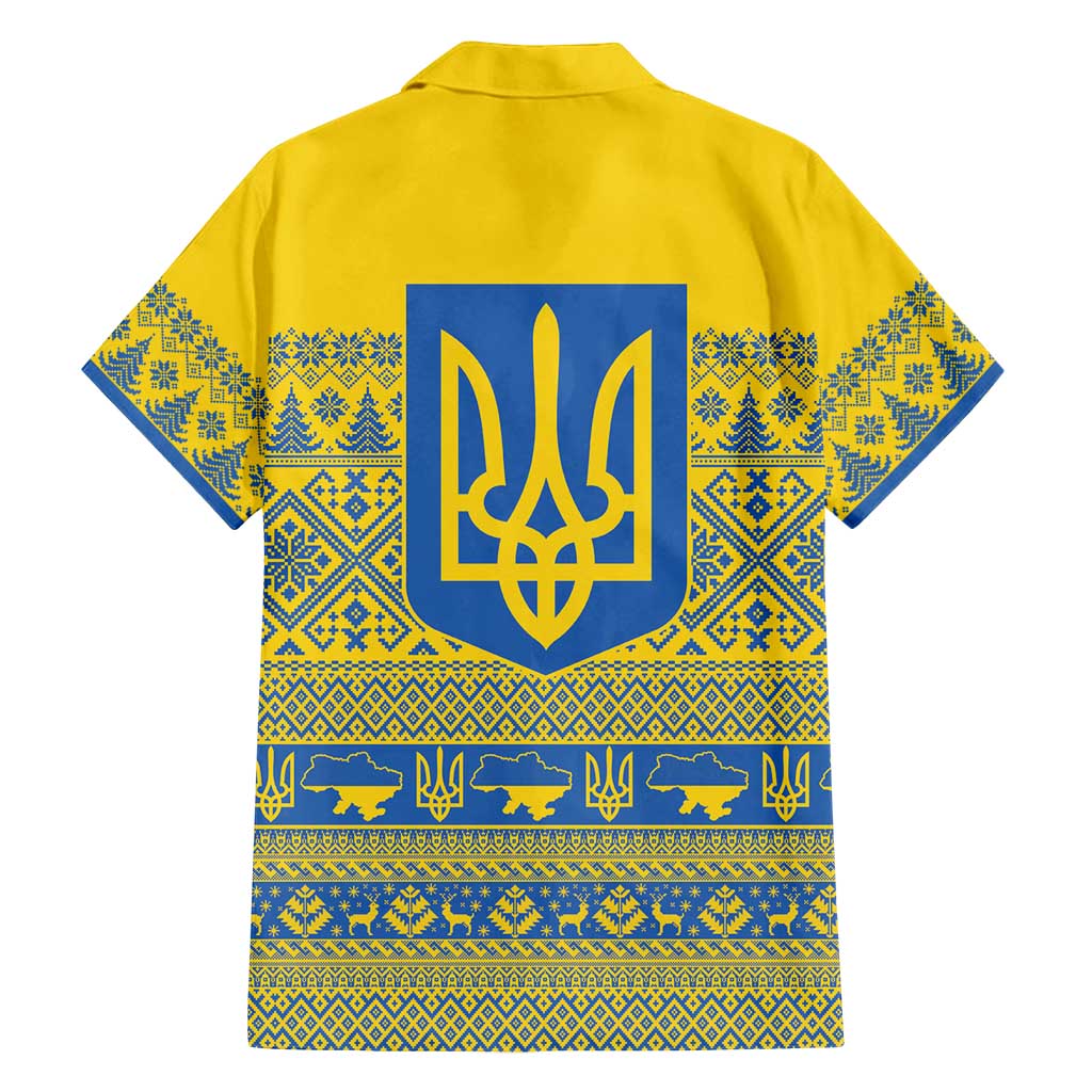 Ukraine Trident Christmas Family Matching Puletasi and Hawaiian Shirt Vyshyvanka Patterns - Wonder Print Shop