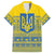 Ukraine Trident Christmas Family Matching Short Sleeve Bodycon Dress and Hawaiian Shirt Vyshyvanka Patterns - Wonder Print Shop