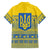 Ukraine Trident Christmas Family Matching Short Sleeve Bodycon Dress and Hawaiian Shirt Vyshyvanka Patterns - Wonder Print Shop