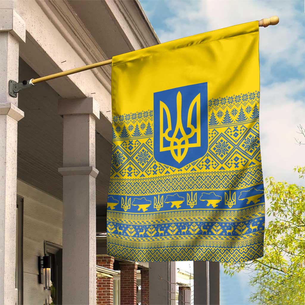 Ukraine Trident Christmas Garden Flag Vyshyvanka Patterns - Wonder Print Shop