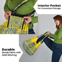 Ukraine Trident Christmas Grocery Bag Vyshyvanka Patterns - Wonder Print Shop