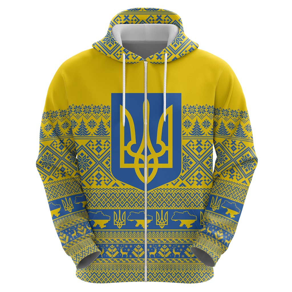 Ukraine Trident Christmas Hoodie Vyshyvanka Patterns - Wonder Print Shop
