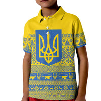 Ukraine Trident Christmas Kid Polo Shirt Vyshyvanka Patterns - Wonder Print Shop