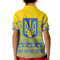 Ukraine Trident Christmas Kid Polo Shirt Vyshyvanka Patterns - Wonder Print Shop