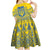 Ukraine Trident Christmas Kid Short Sleeve Dress Vyshyvanka Patterns - Wonder Print Shop