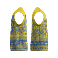 Ukraine Trident Christmas Knitted V-Neck Vest Vyshyvanka Patterns - Wonder Print Shop