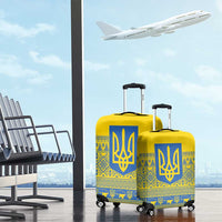 Ukraine Trident Christmas Luggage Cover Vyshyvanka Patterns - Wonder Print Shop