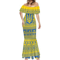 Ukraine Trident Christmas Mermaid Dress Vyshyvanka Patterns - Wonder Print Shop