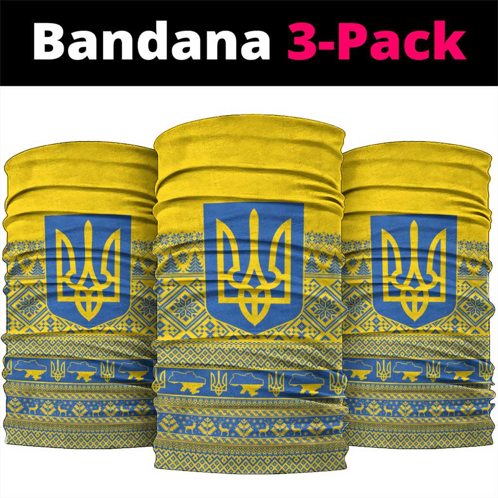 Ukraine Trident Christmas Neck Gaiter Vyshyvanka Patterns - Wonder Print Shop