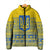 Ukraine Trident Christmas Padded Jacket Vyshyvanka Patterns - Wonder Print Shop
