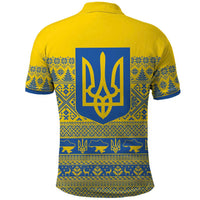 Ukraine Trident Christmas Polo Shirt Vyshyvanka Patterns - Wonder Print Shop