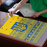 Ukraine Trident Christmas Puzzle Vyshyvanka Patterns - Wonder Print Shop