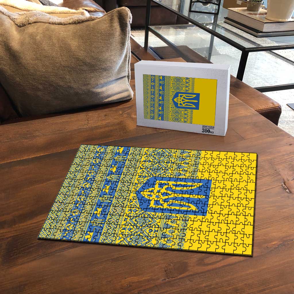 Ukraine Trident Christmas Puzzle Vyshyvanka Patterns - Wonder Print Shop