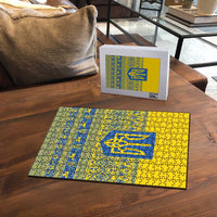 Ukraine Trident Christmas Puzzle Vyshyvanka Patterns - Wonder Print Shop