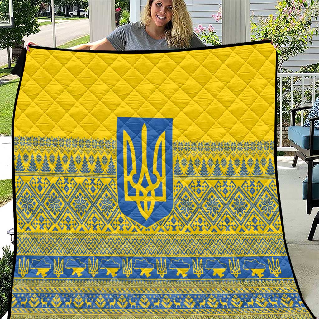 Ukraine Trident Christmas Quilt Vyshyvanka Patterns - Wonder Print Shop
