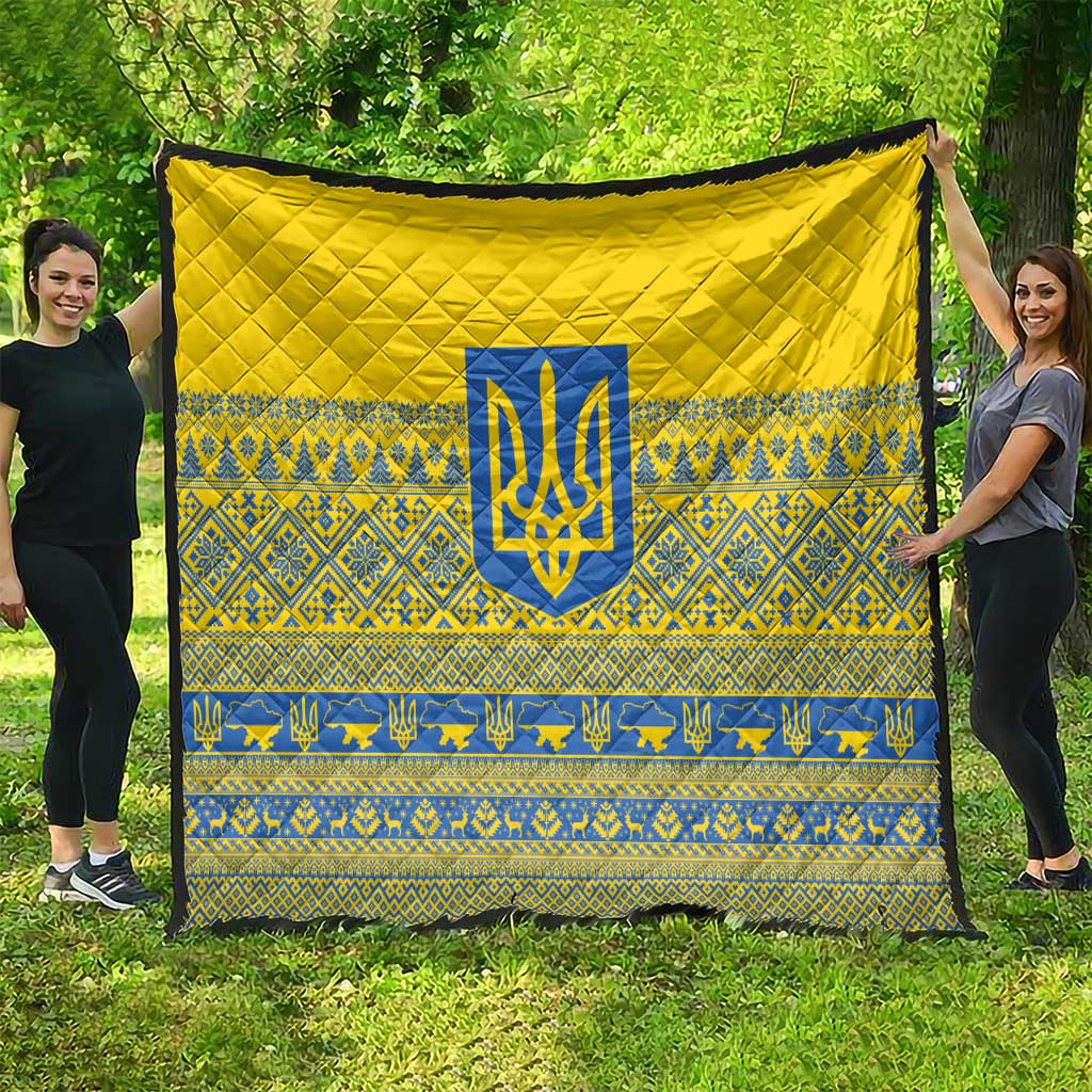 Ukraine Trident Christmas Quilt Vyshyvanka Patterns - Wonder Print Shop