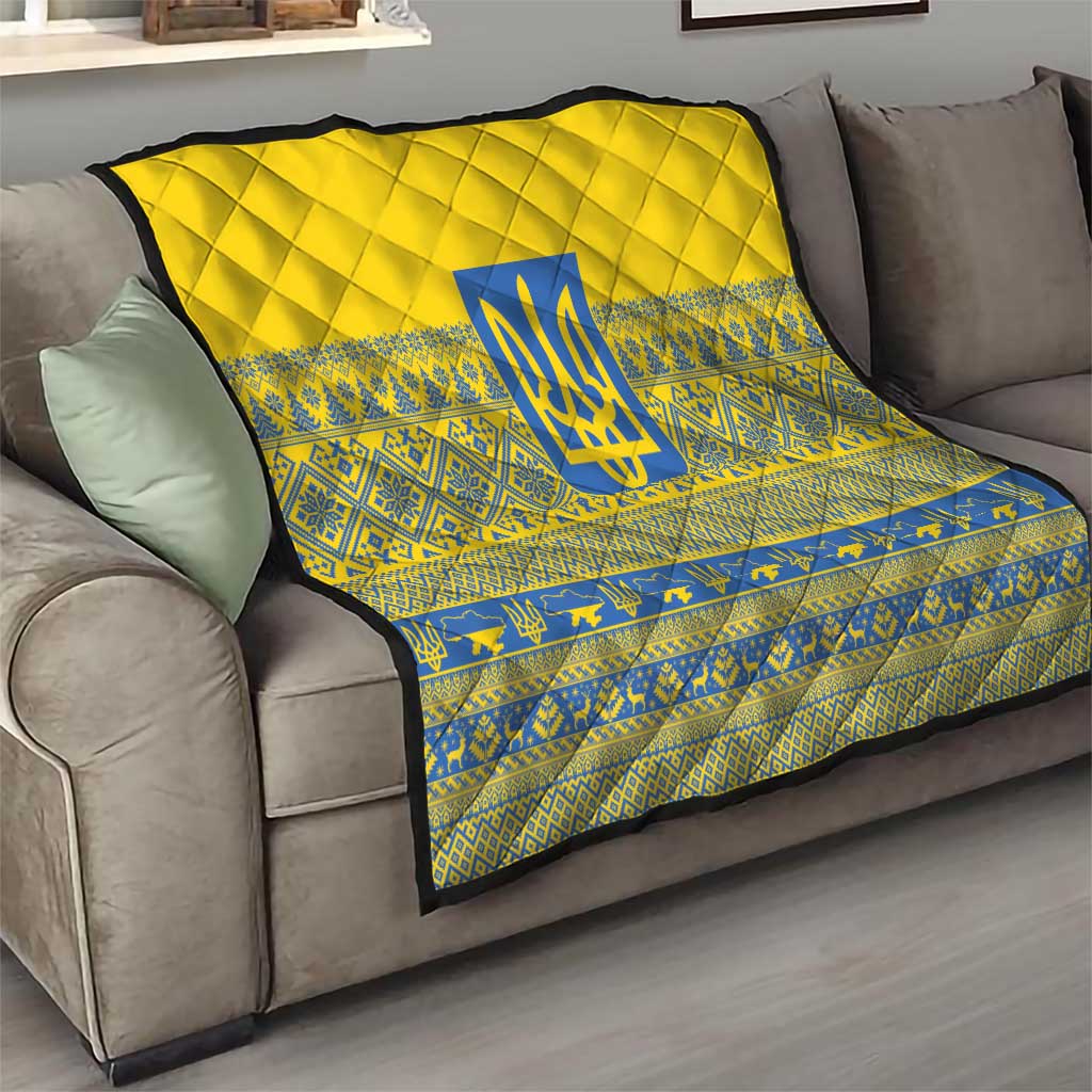 Ukraine Trident Christmas Quilt Vyshyvanka Patterns - Wonder Print Shop