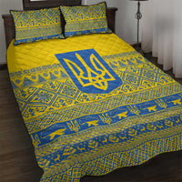 Ukraine Trident Christmas Quilt Bed Set Vyshyvanka Patterns - Wonder Print Shop
